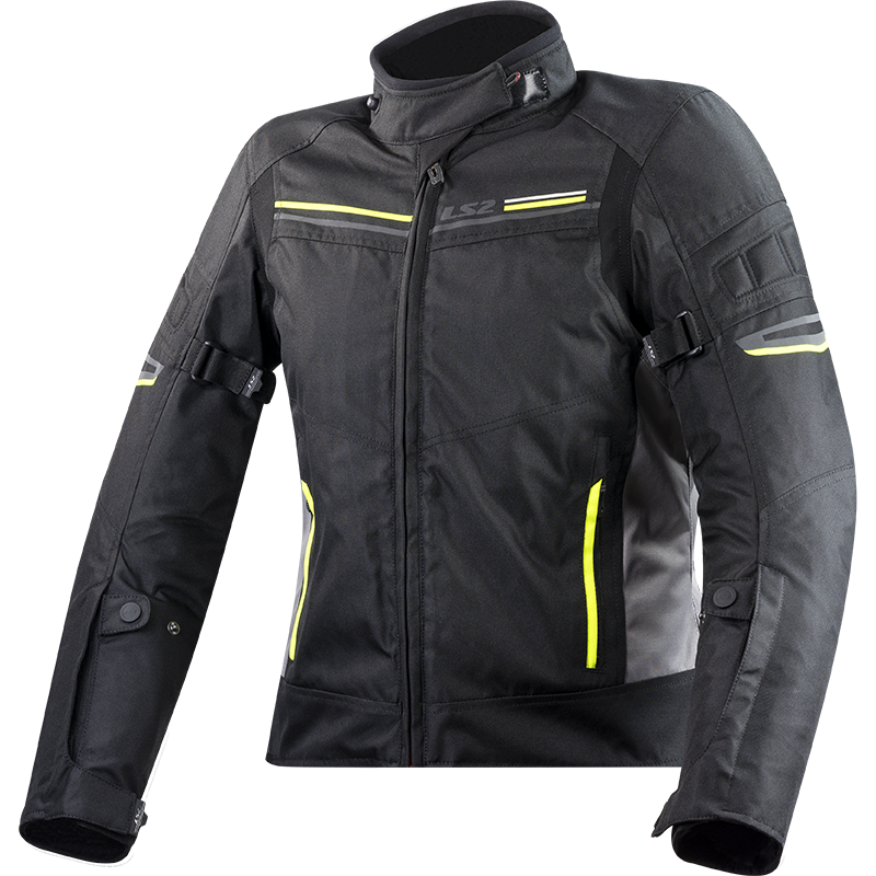 LS2 SHADOW LADY JACKET BLACK TITAN H-V YELLOW M