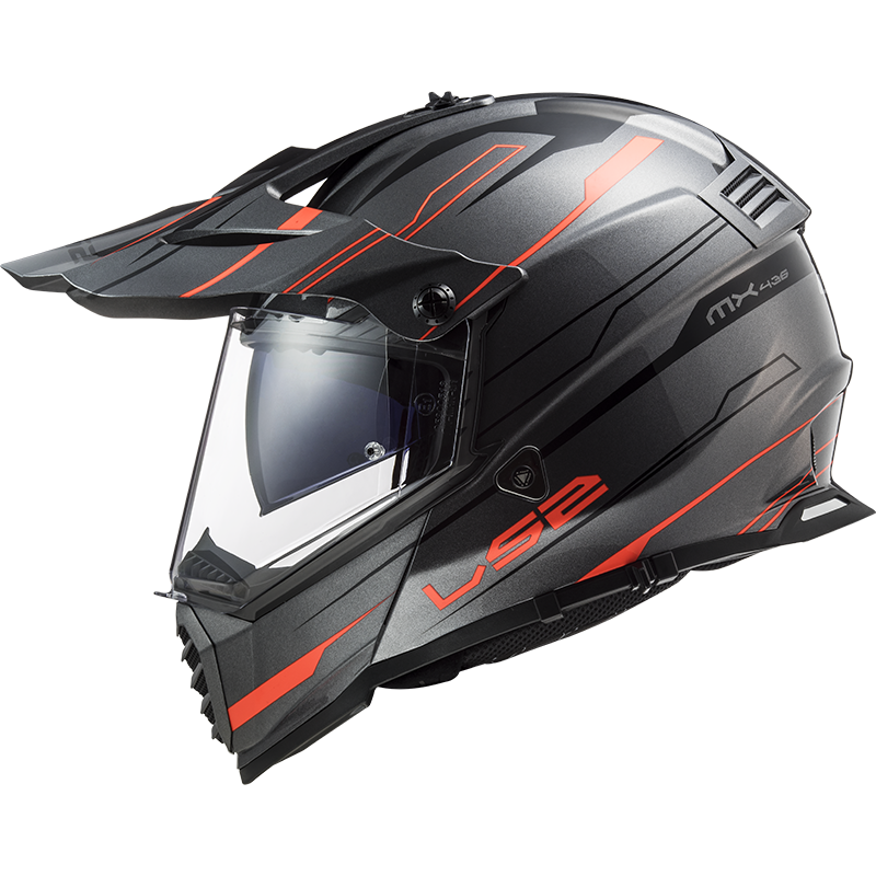 LS2 MX436 PIONEER EVO KNIGHT TITANIUM ORANGE S