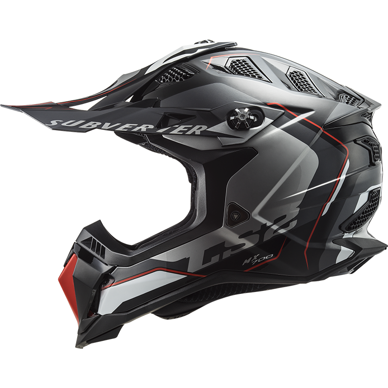 LS2 MX700 SUBVERTER ARCHED BLACK SILVER TITAN L
