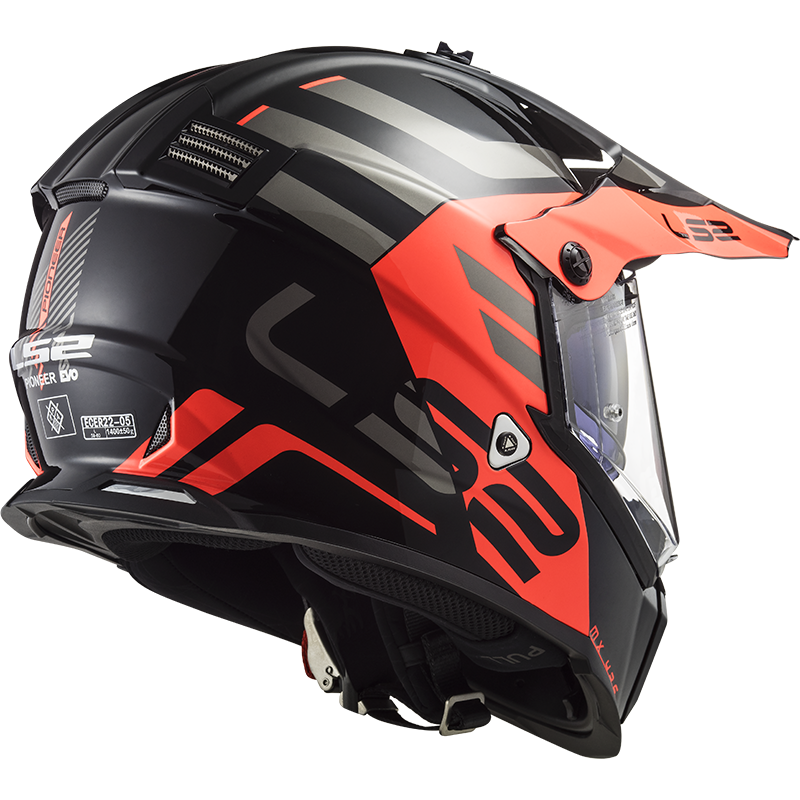 LS2 MX436 Pioneer EVO ADVENTURER Matt Black Orange 3XL