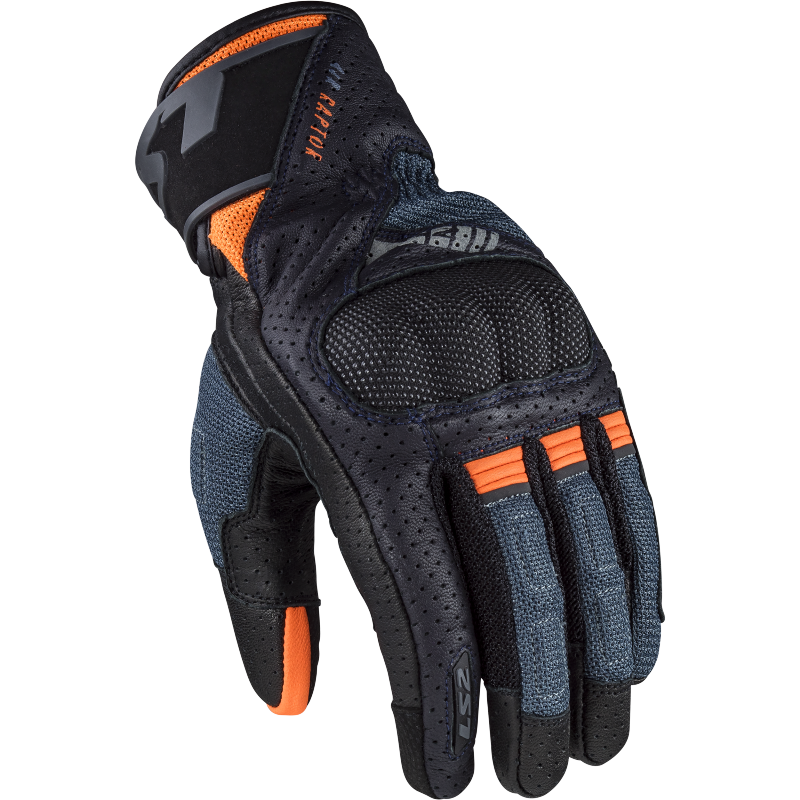 LS2 AIR RAPTOR MAN GLOVES DARK BLUE H-V ORANGE XXL