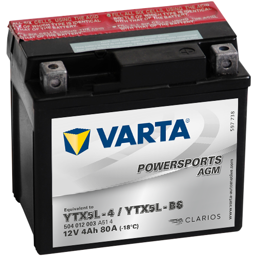 Varta 12V/4Ah moto LF, YTX5L-4/YTX5L-BS Access DRR? TGB Bullet