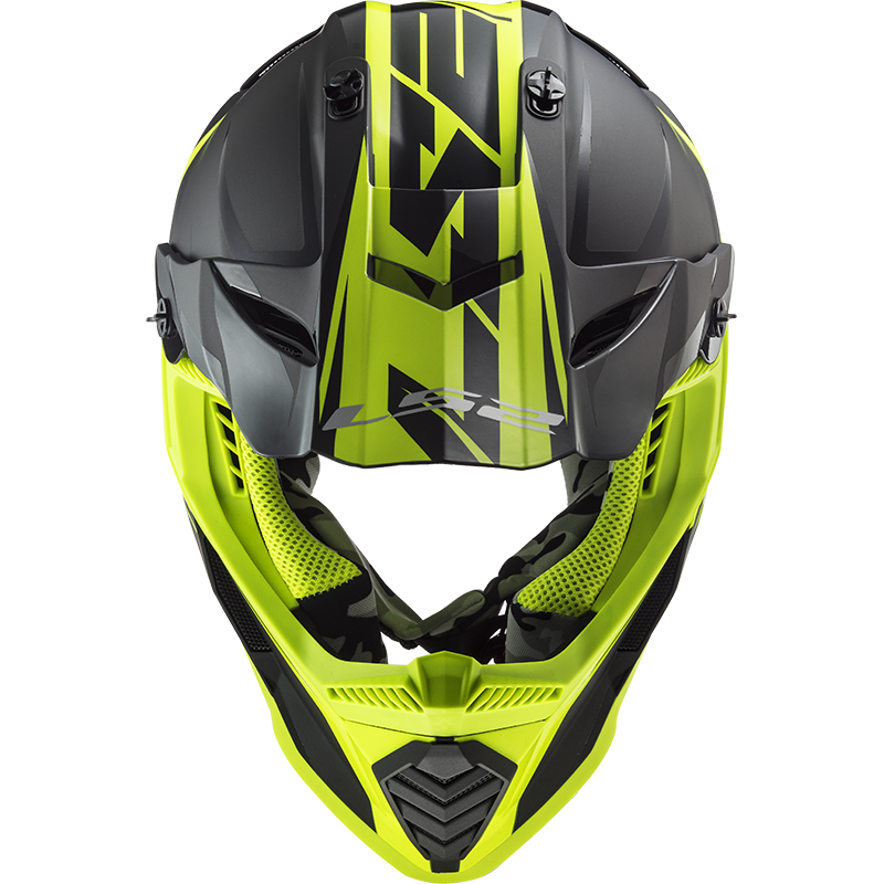 LS2 MX437 FAST EVO ROAR MATT BLACK HI-V YELLOW L