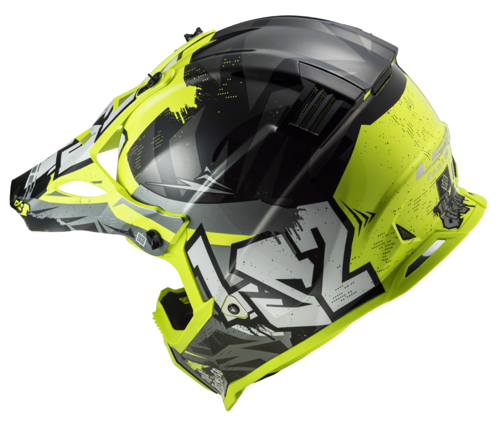 LS2 MX437 FAST EVO MINI CRUSHER BLACK YELLOW S