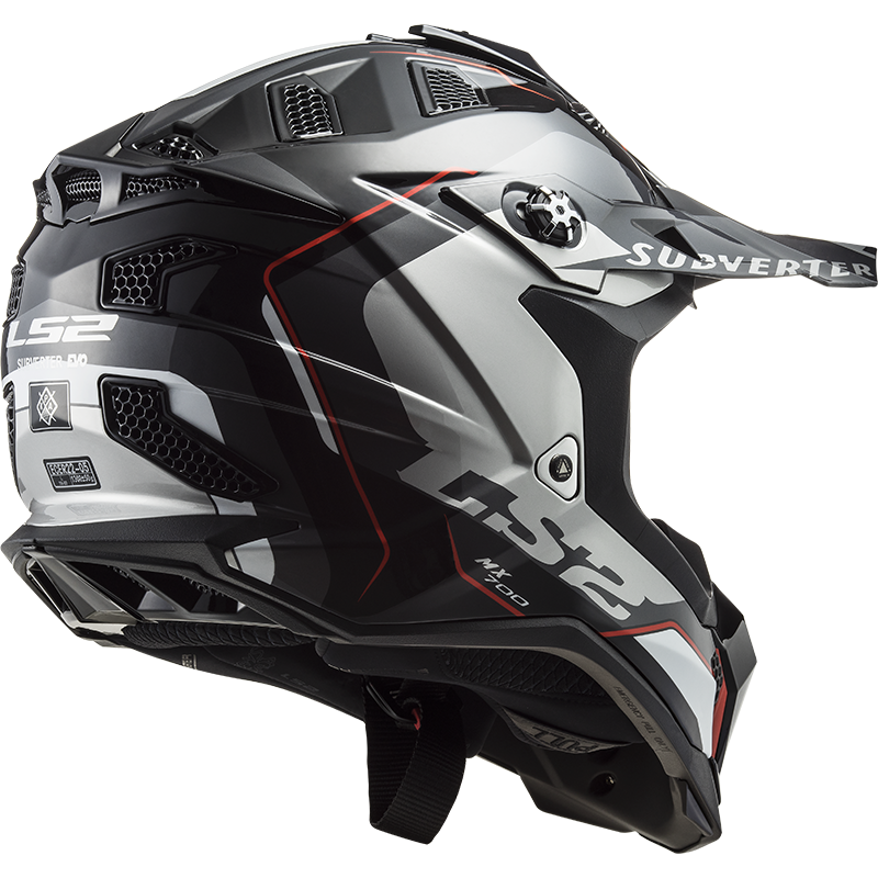 LS2 MX700 SUBVERTER ARCHED BLACK SILVER TITAN L