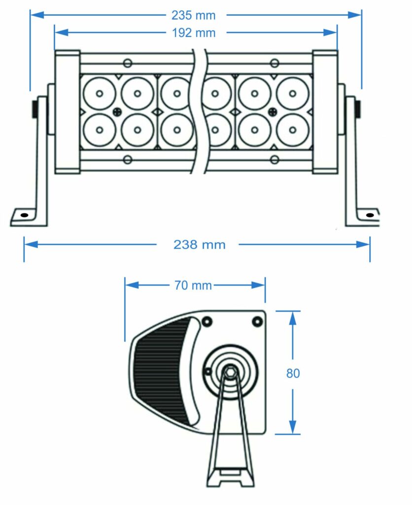 SHARK LED Light Bar 7,5″, 6D, 36W