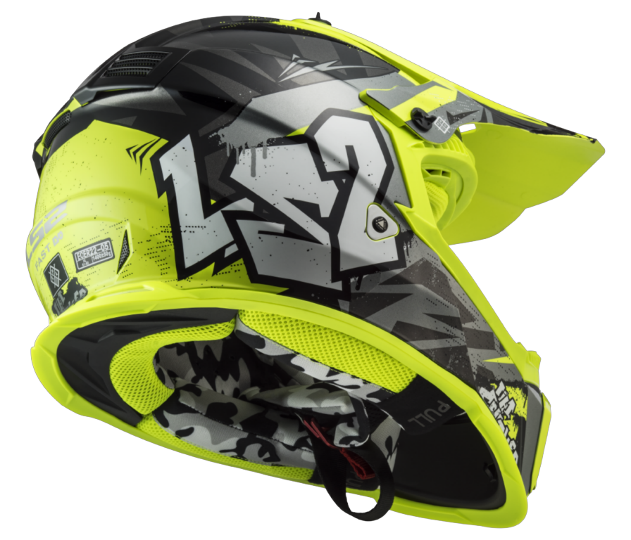 LS2 MX437 FAST EVO MINI CRUSHER BLACK YELLOW S