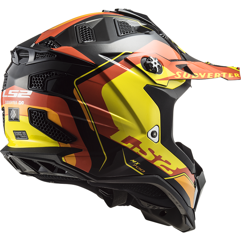 LS2 MX700 SUBVERTER ARCHED BLACK YELLOW RED XL