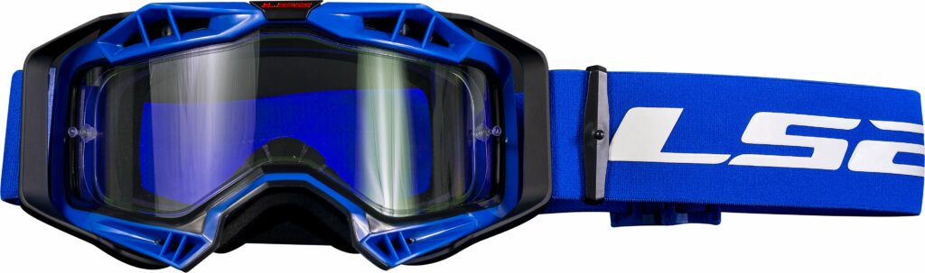 LS2 AURA GOGGLE BLACK BLUE WITH CLEAR VISOR