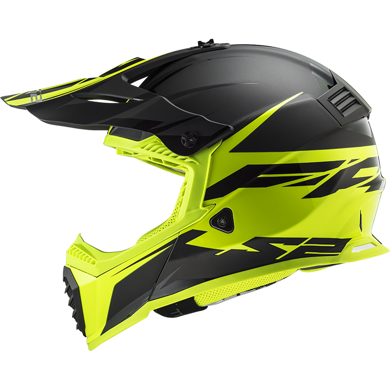 LS2 MX437 FAST EVO ROAR MATT BLACK HI-V YELLOW L