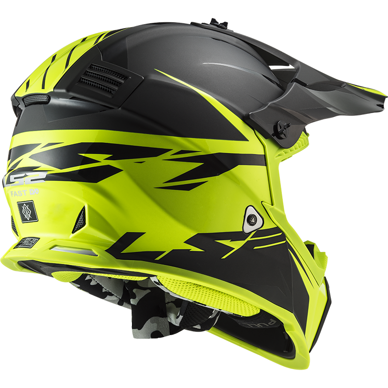 LS2 MX437 FAST EVO ROAR MATT BLACK HI-V YELLOW 3XL