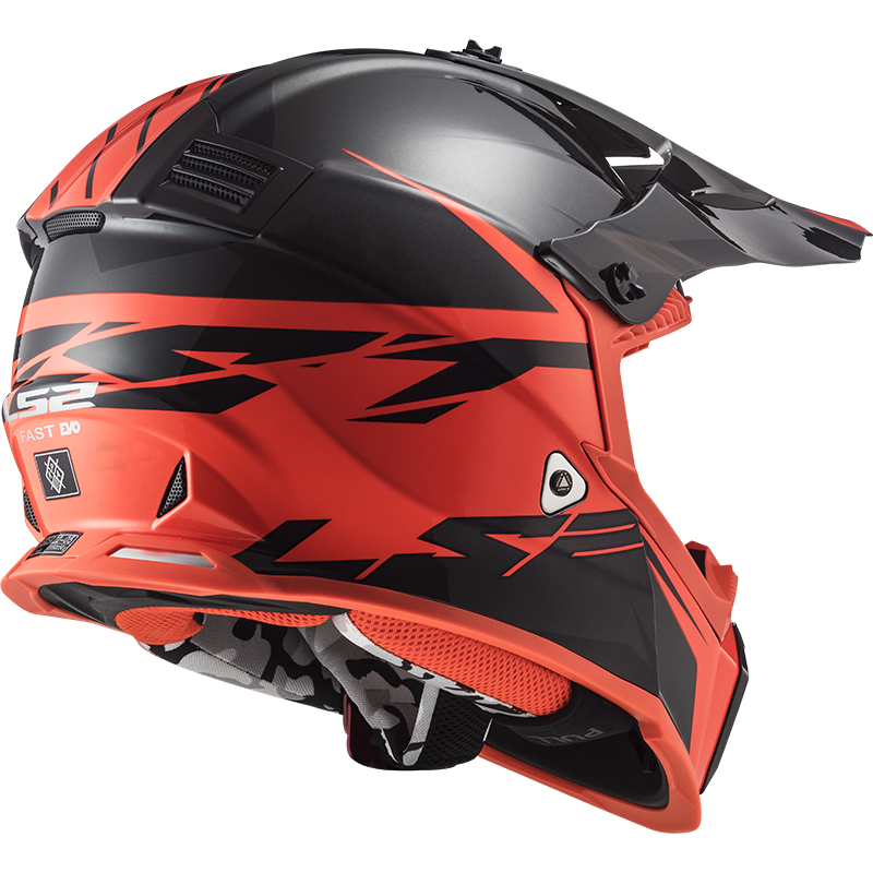 LS2 MX437 FAST EVO ROAR MATT BLACK RED 3XL