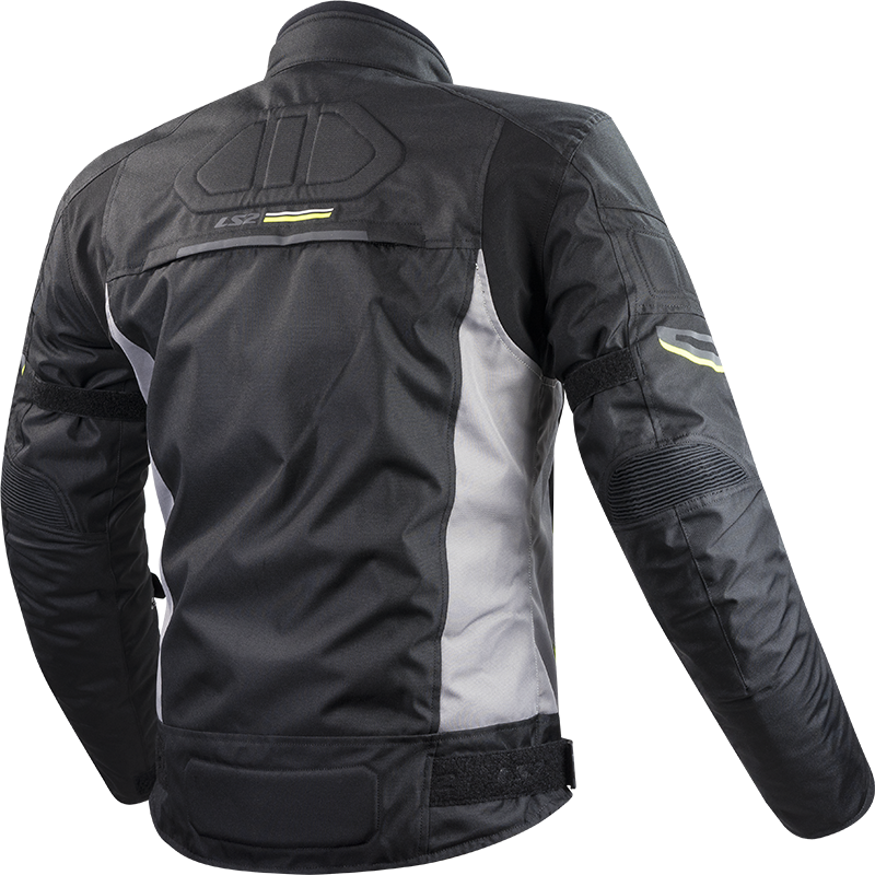LS2 SHADOW MAN JACKET BLACK TITANIUM H-V YELLOW