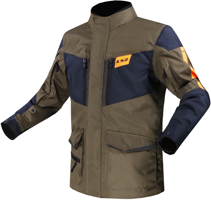 LS2 METROPOLIS EVO MAN JACKET KHAKI BLUE ORANGE L