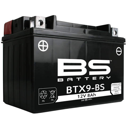 R/B V508012008A514 BS-BATTERY BTX9-BS 12V/8Ah moto (YTX9-4/YTX9-BS) Linhai M150, 200, 210