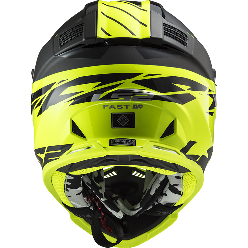 LS2 MX437 FAST EVO ROAR MATT BLACK HI-V YELLOW L