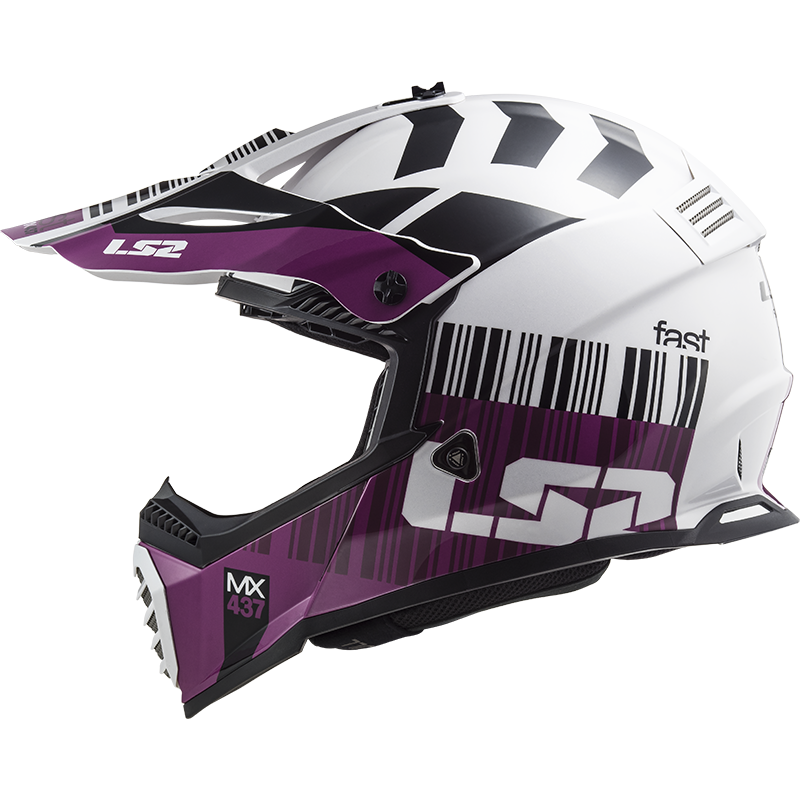 LS2 MX437 FAST EVO XCODE GLOSS WHITE VIOLET L