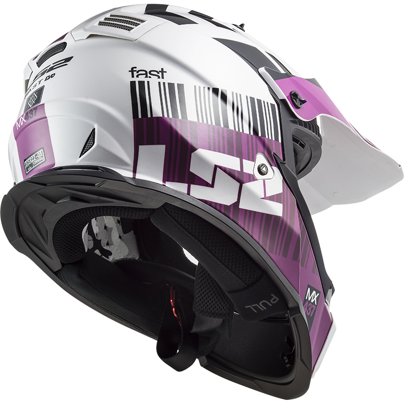 LS2 MX437 FAST EVO XCODE GLOSS WHITE VIOLET L