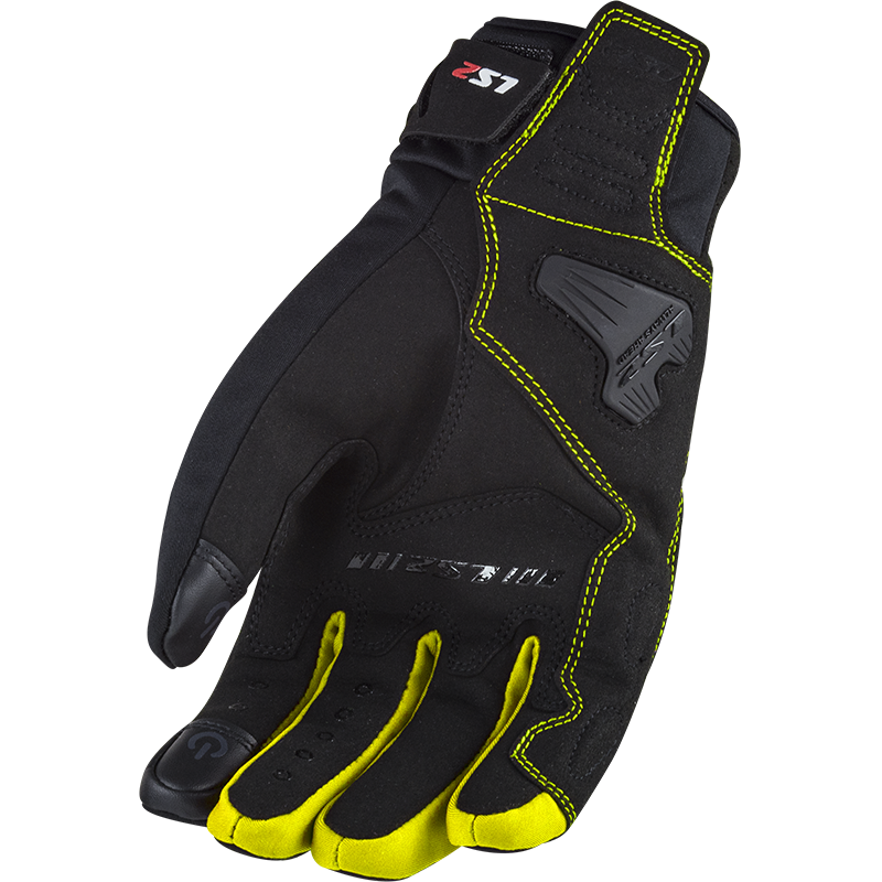 LS2 JET 2 MAN GLOVES BLACK H-V YELLOW S