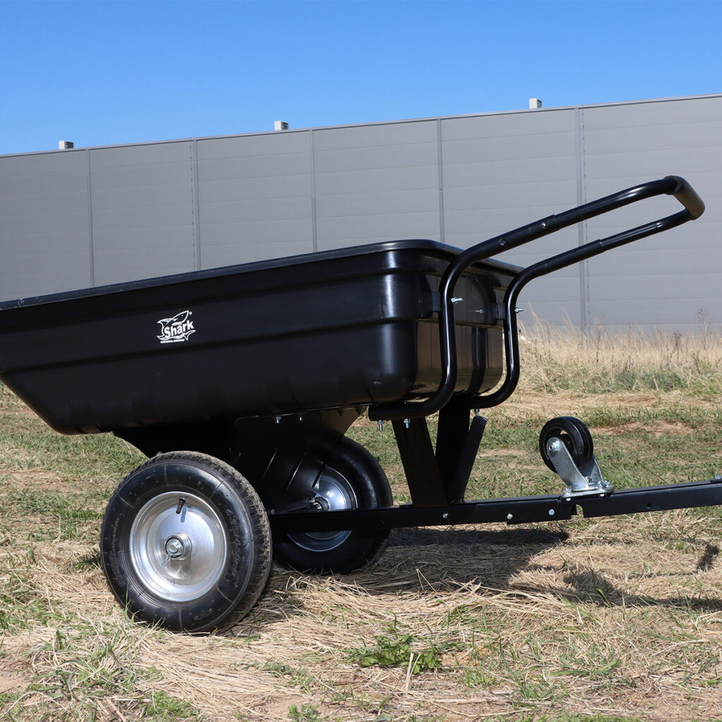 SHARK GARDEN 150 vozík za štvorkolku, záhradný traktor, s adaptérom na tažné, čierny