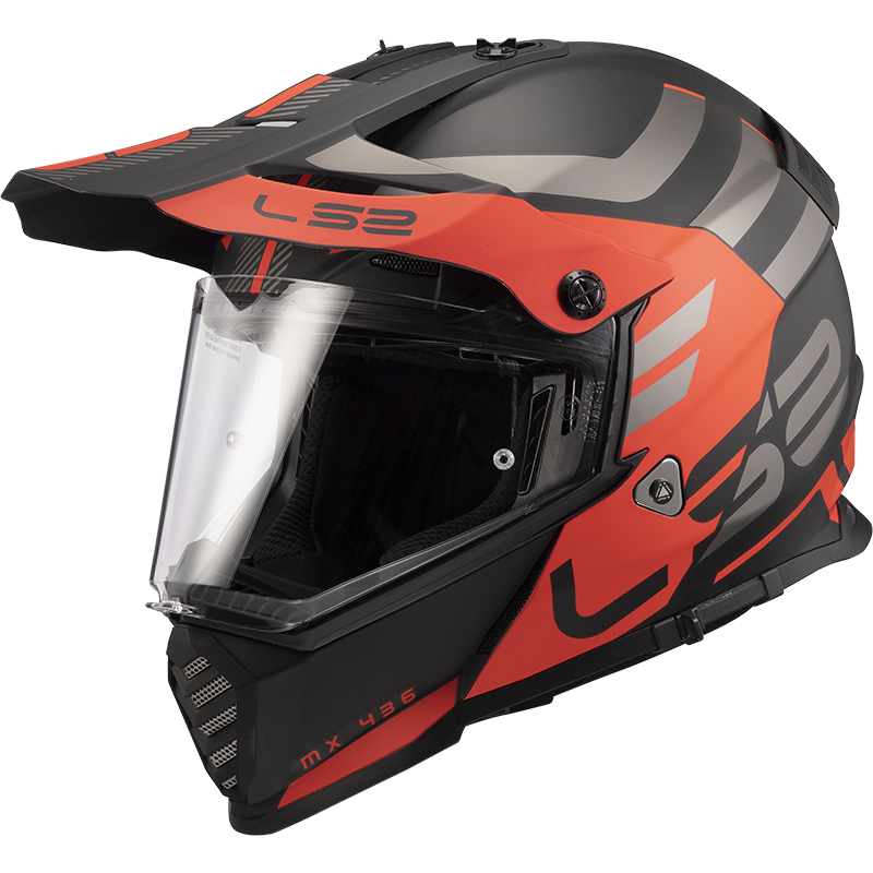 LS2 MX436 Pioneer EVO ADVENTURER Matt Black Orange