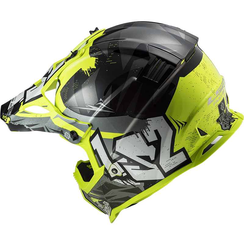 LS2 MX437 FAST EVO CRUSHER BLACK H-V YELLOW 3XL