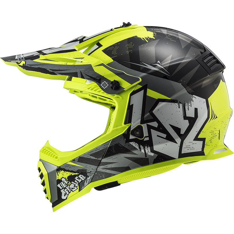 LS2 MX437 FAST EVO CRUSHER BLACK H-V YELLOW 3XL