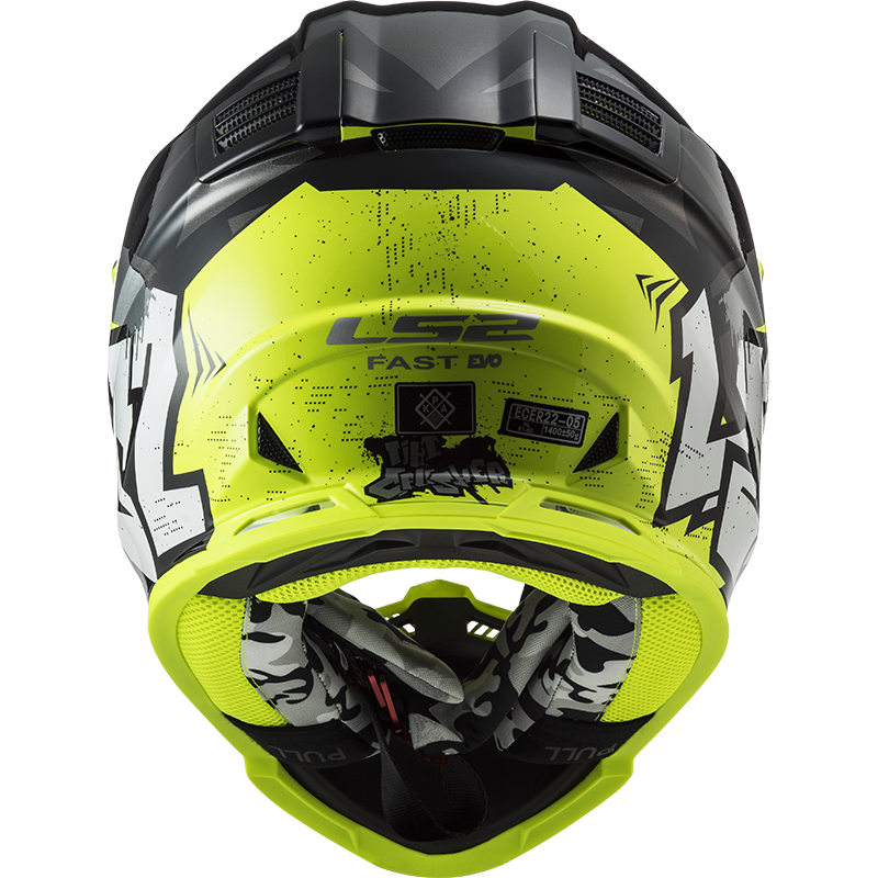 LS2 MX437 FAST EVO CRUSHER BLACK H-V YELLOW 3XL