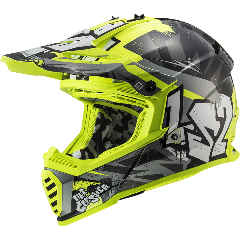 LS2 MX437 FAST EVO CRUSHER BLACK H-V YELLOW 3XL