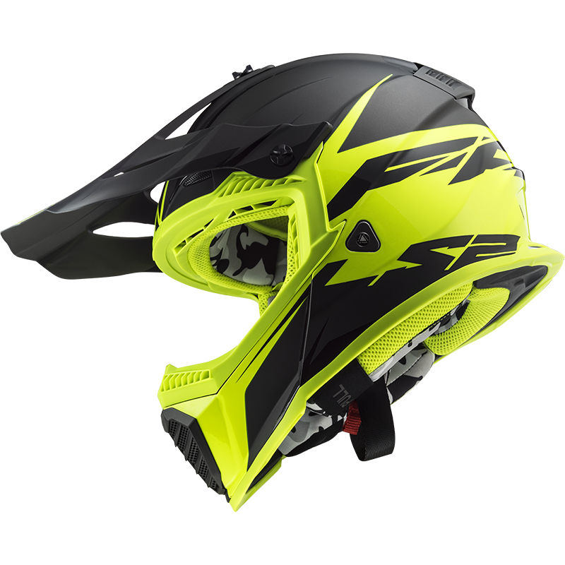 LS2 MX437 FAST EVO ROAR MATT BLACK HI-V YELLOW