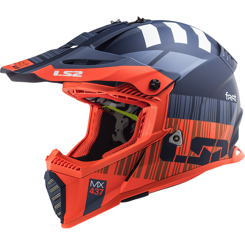 LS2 MX437 FAST EVO XCODE MATT FL.ORANGE BLUE 3XL