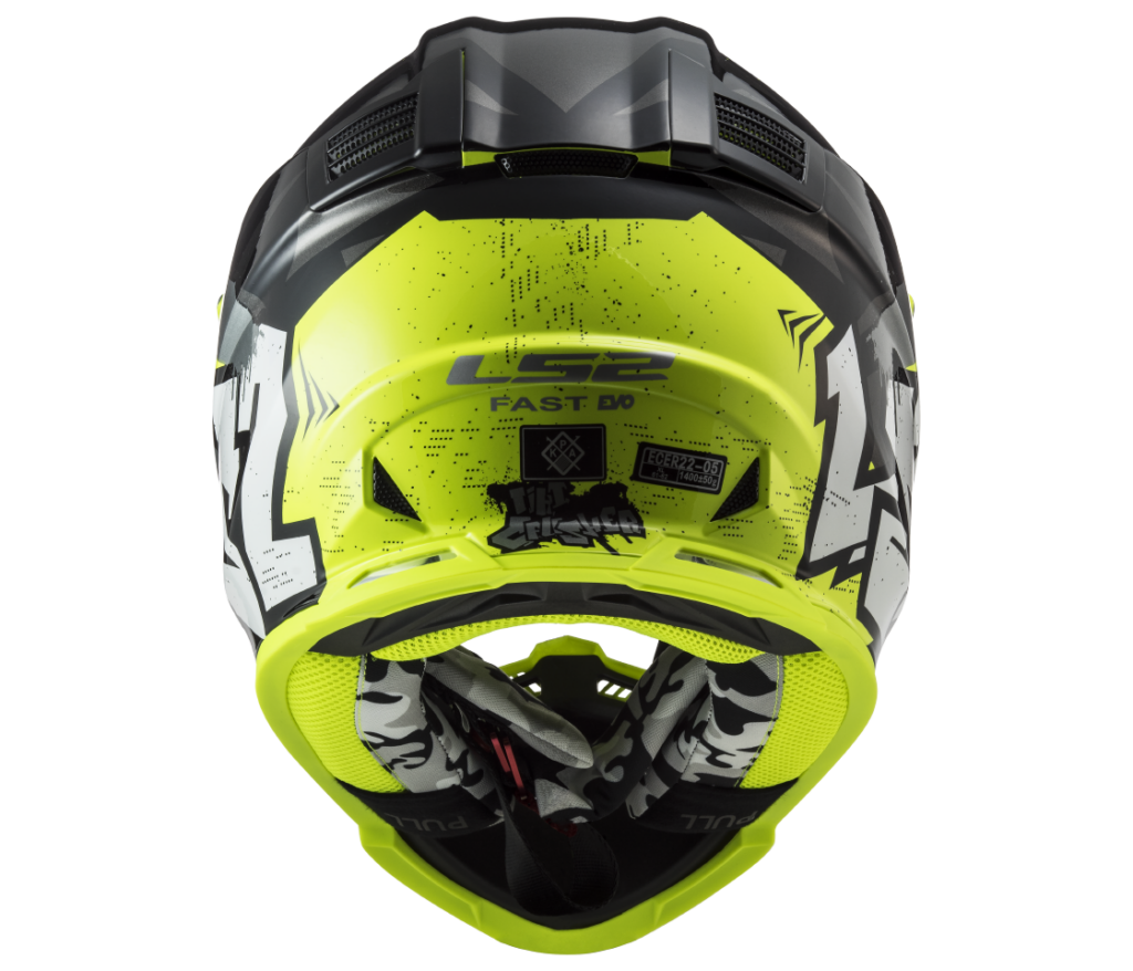 LS2 MX437 FAST EVO MINI CRUSHER BLACK YELLOW L