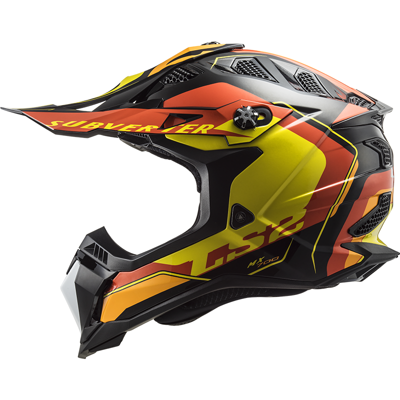 LS2 MX700 SUBVERTER ARCHED BLACK YELLOW RED S