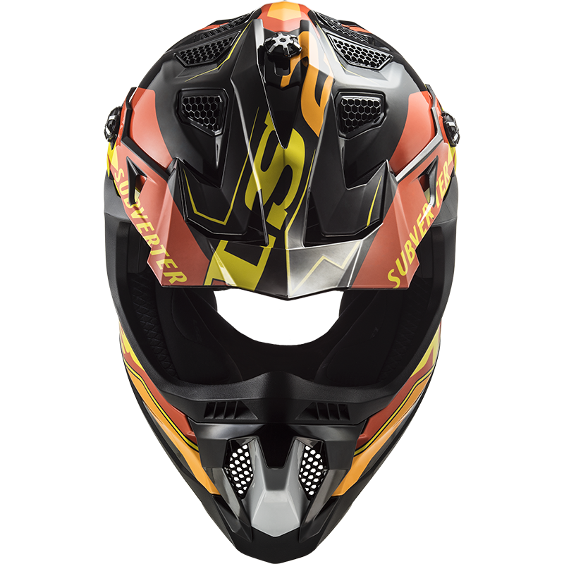 LS2 MX700 SUBVERTER ARCHED BLACK YELLOW RED S
