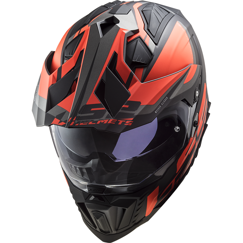 LS2 MX701 EXPLORER ALTER MATT BLACK FL.ORANGE