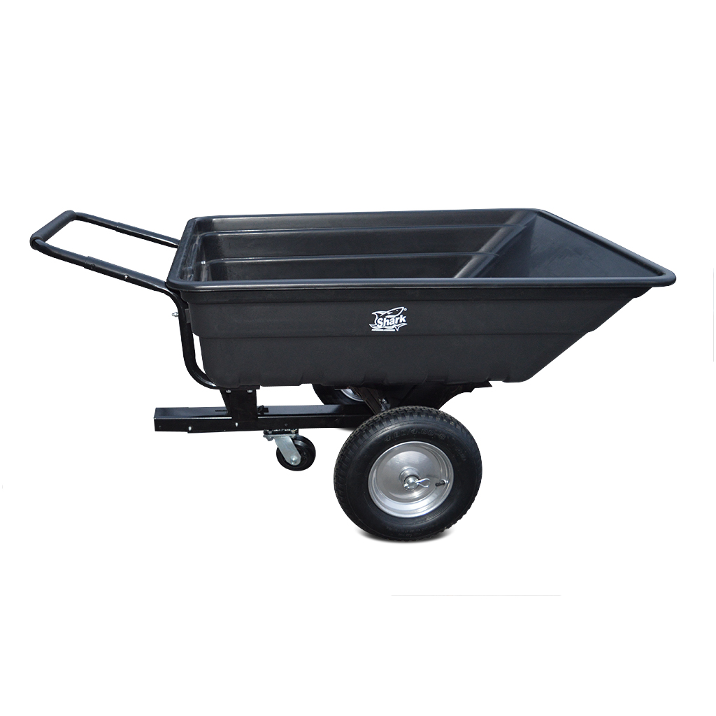 SHARK GARDEN 150 vozík za štvorkolku, záhradný traktor, s adaptérom na tažné, čierny