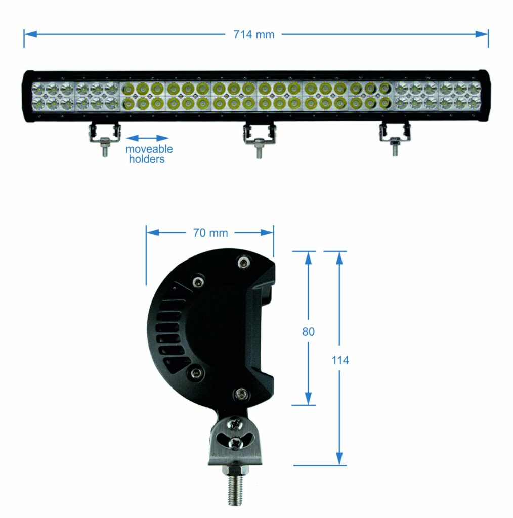 SHARK LED EPISTAR 60*3W 10800 lm 10-30V Combo 28″