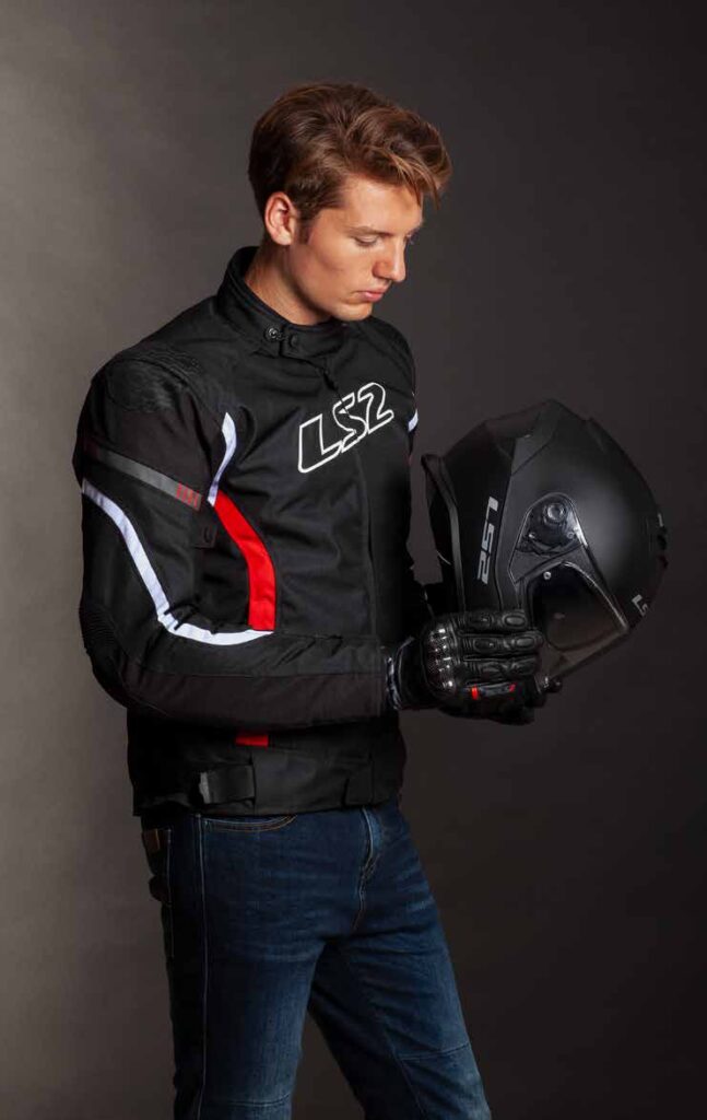 LS2 GATE MAN JACKET BLACK RED XL