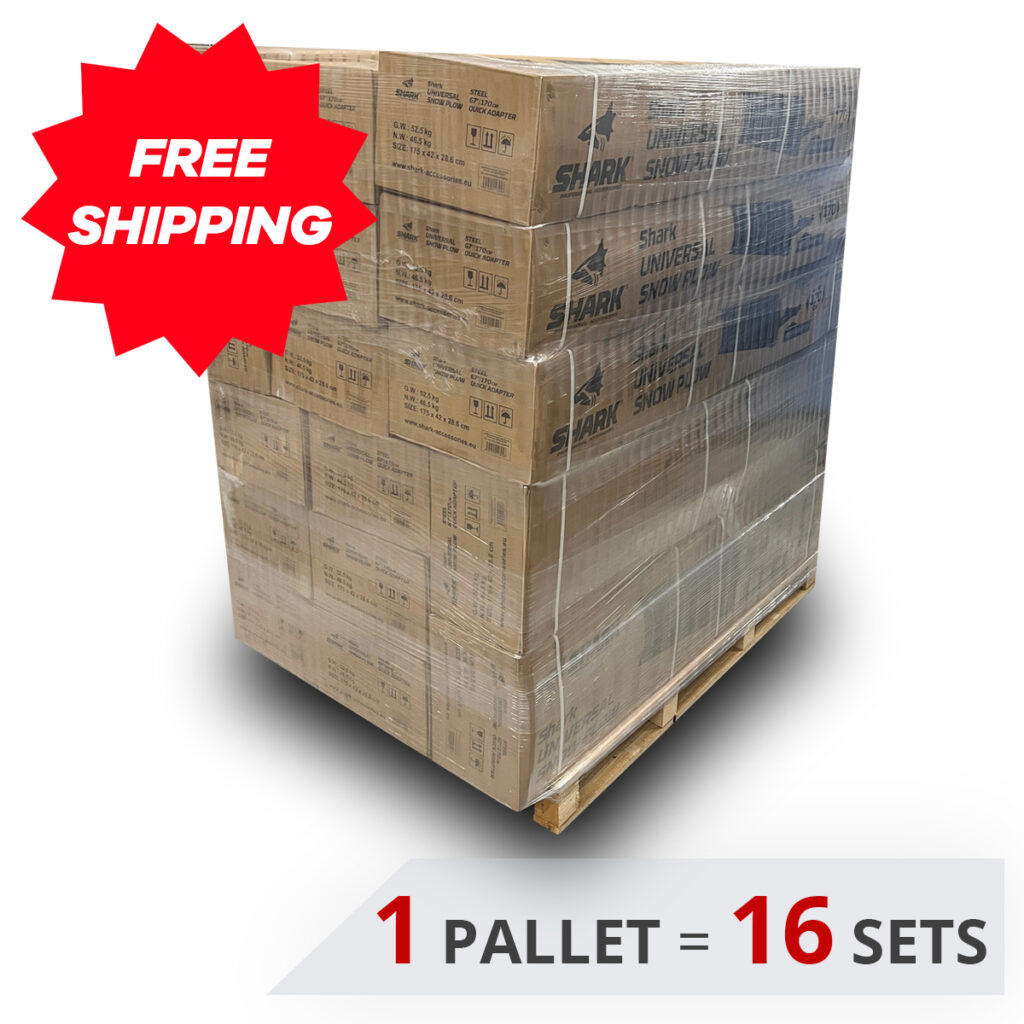 PALLET OF SHARK STEEL PLOW 67″ (170cm) WITH ADAPTERS 16 SETS