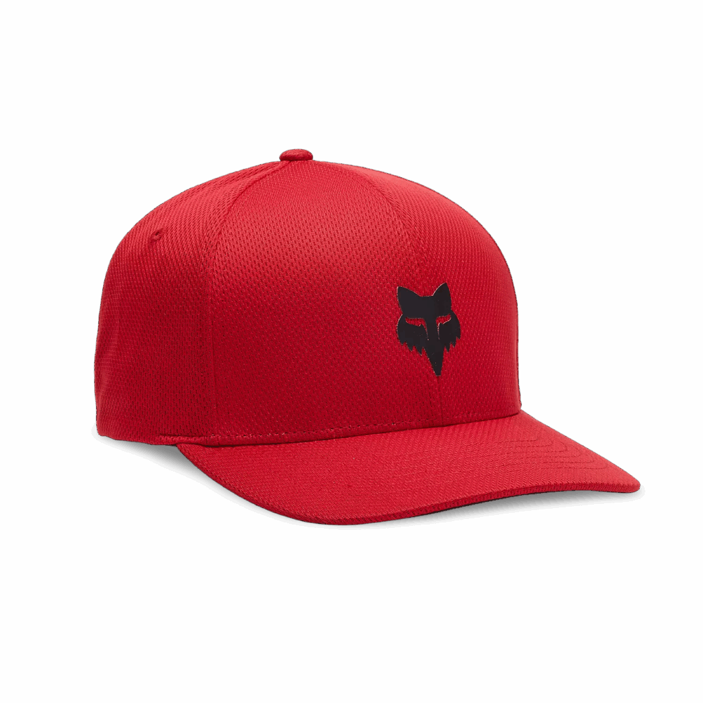 FOX Head Tech Flexfit Hat, Flame Red