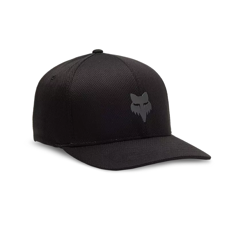 FOX Head Tech Flexfit Hat, Black/Charcoal S/M