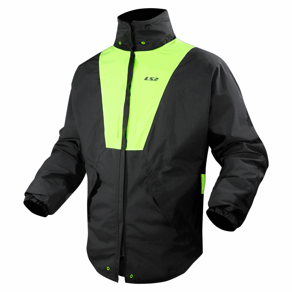LS2 X-RAIN JACKET BLACK H-V YELLOW L (M-L)