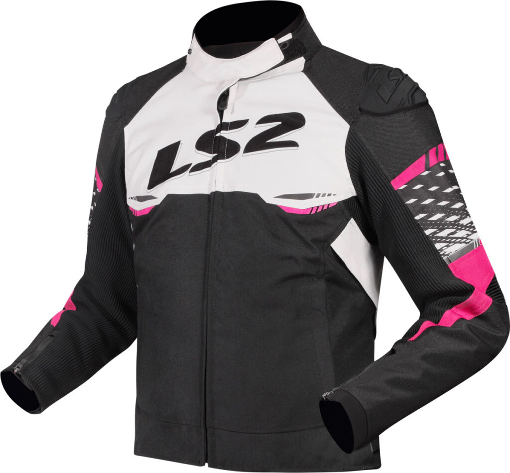 LS2 APEX LADY JACKET BLACK WHITE PINK XXL