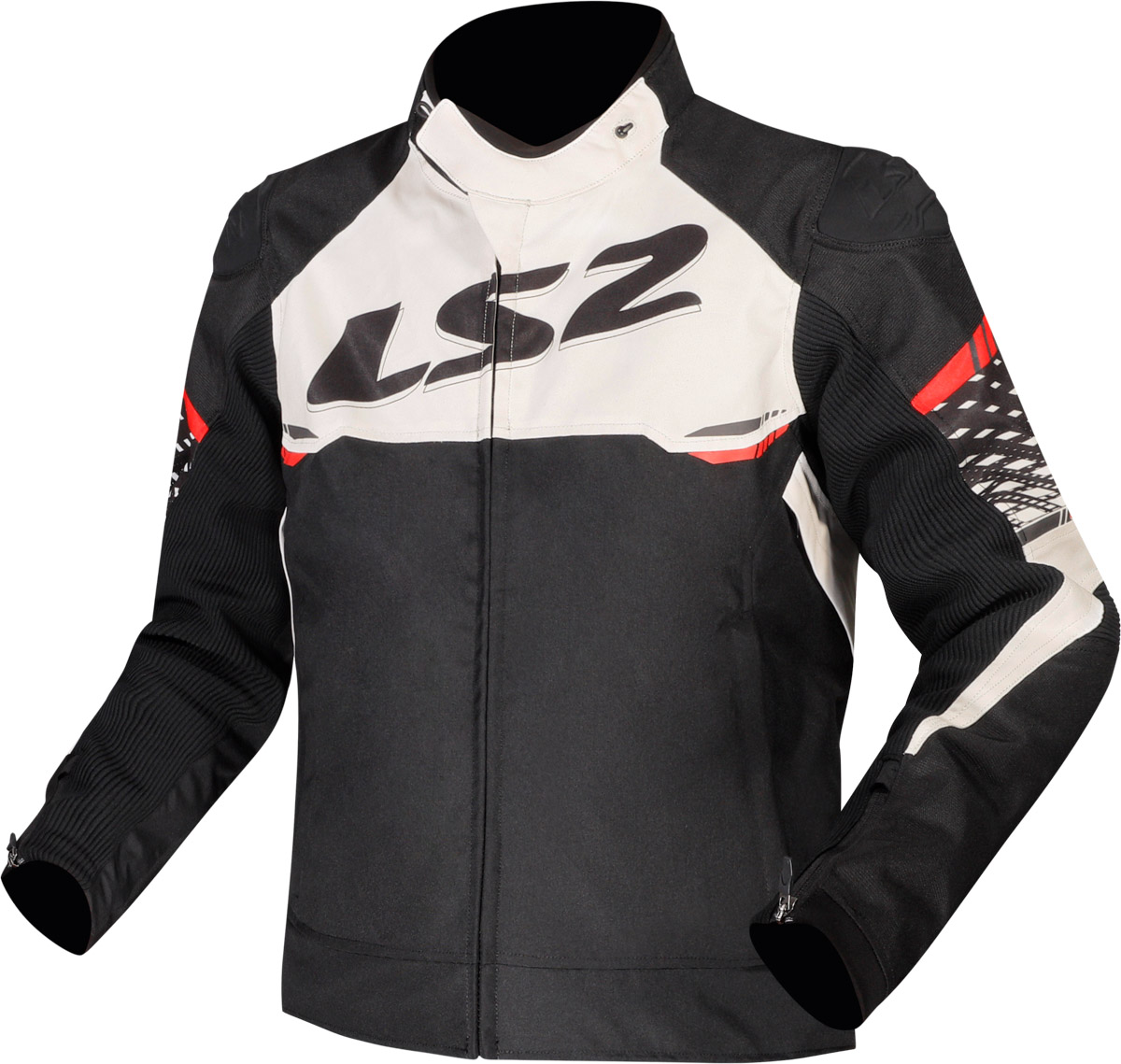 LS2 APEX MAN JACKET BLACK WHITE RED XXL