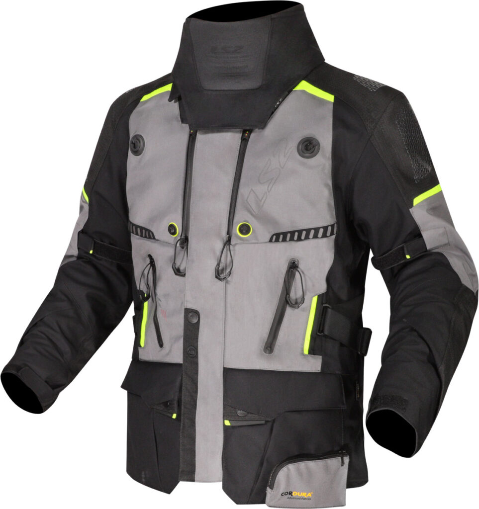 LS2 APOLLO MAN JACKET BLACK DARK GREY H-V YELLOW XL
