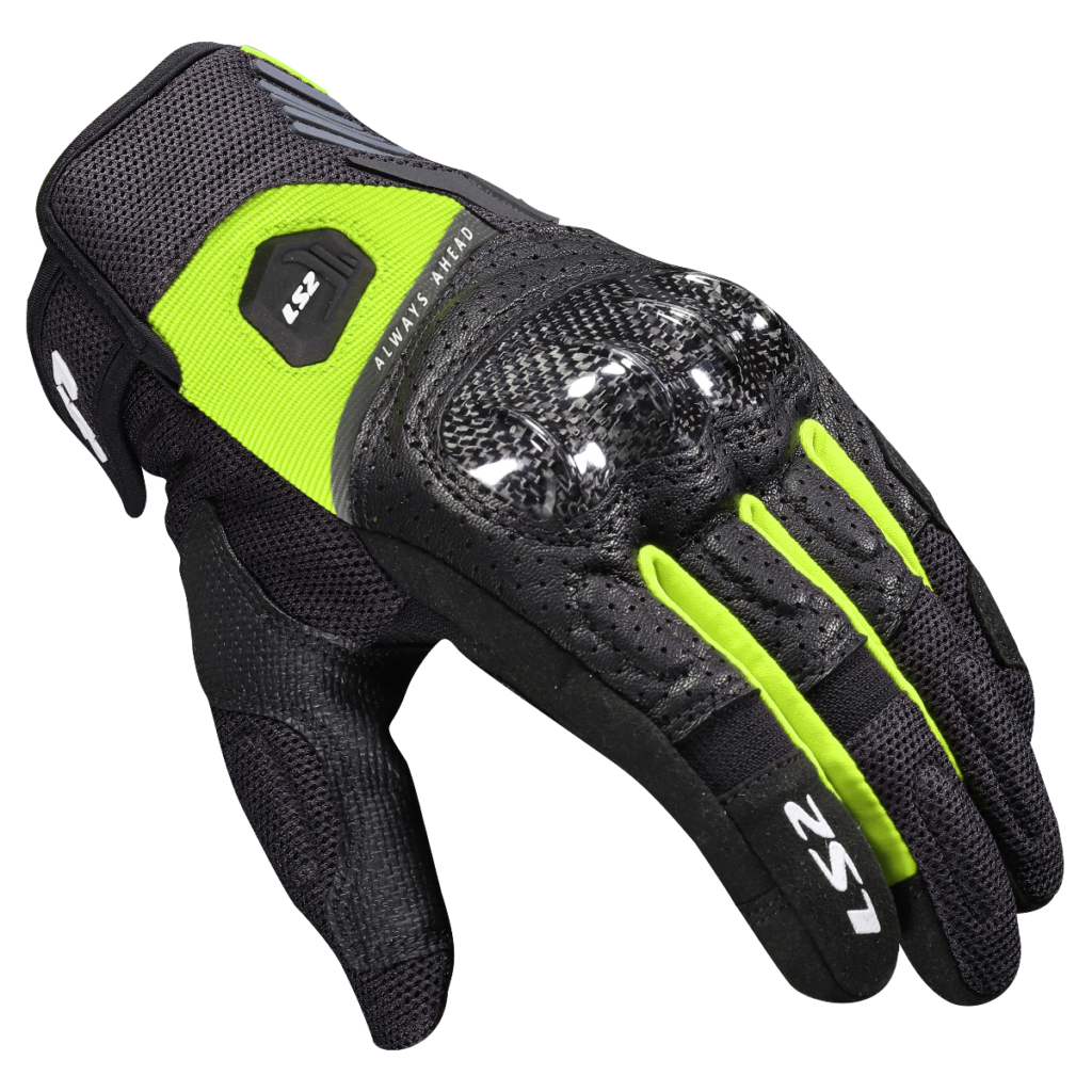 LS2 ATOM MAN GLOVES BLACK H-V YELLOW XXL