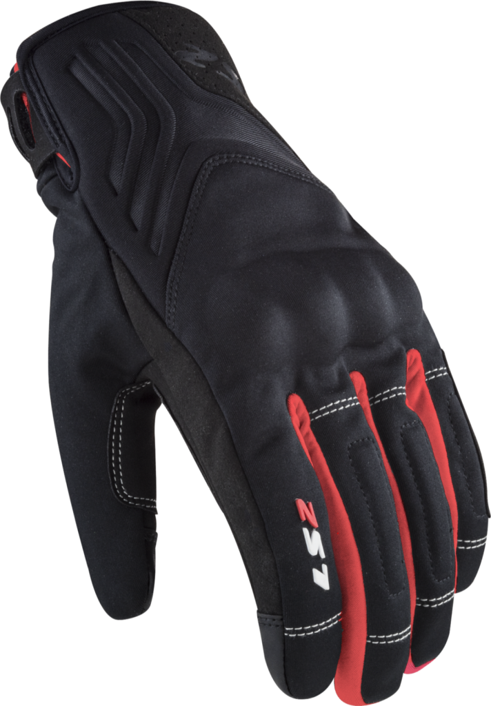 LS2 JET 2 MAN GLOVES BLACK RED M
