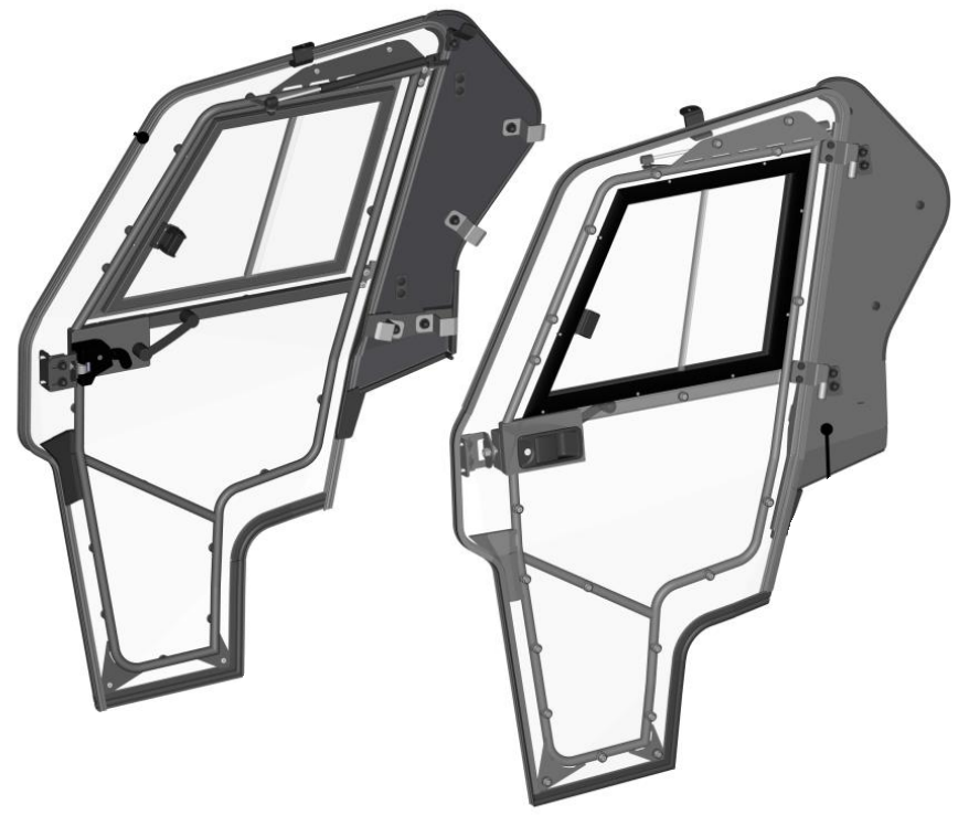 Doors L+R for Cabin UTV LINHAI 1100 DIESEL